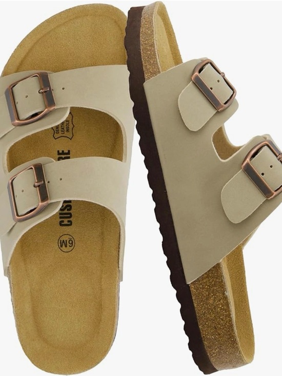 Cushionaire Shoes - Women’s Double-Buckle Sandal in Taupe (Birkenstocks look a like!)